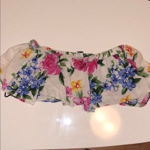 Forever21 Floral Off the Shoulder Crop Top